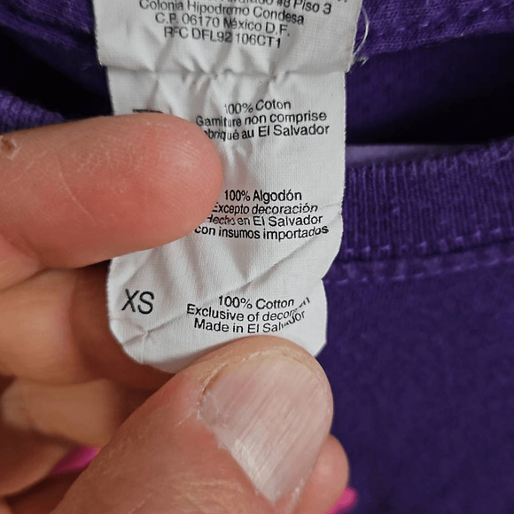 Fruit of the Loom Girls xs Short Sleeve Skull Print Graphic Tee Purple Dirt Girl - Picture 4 of 5